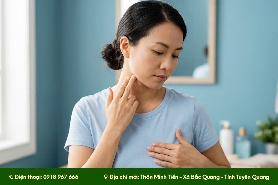 Xuất hiện khối nổi hoặc vùng sưng bất thường