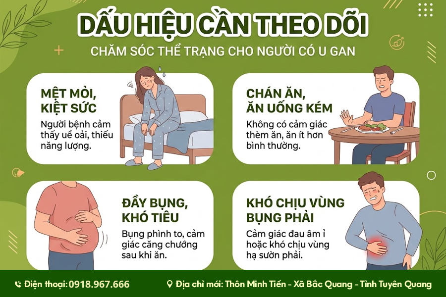chăm sóc thể trạng cho người có u gan