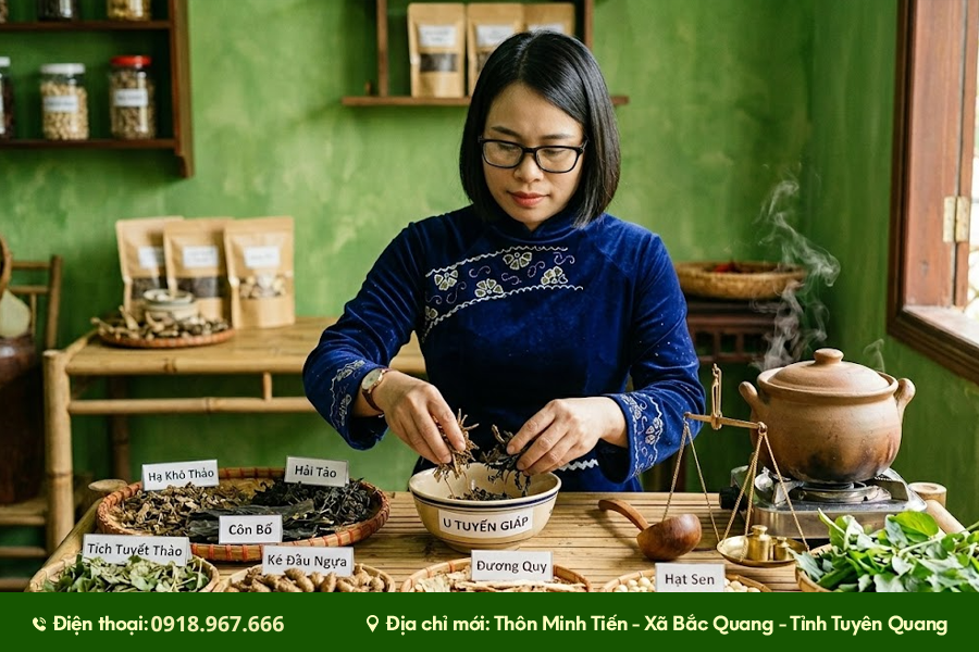 thảo dược hỗ trợ chăm sóc u tuyến giáp
