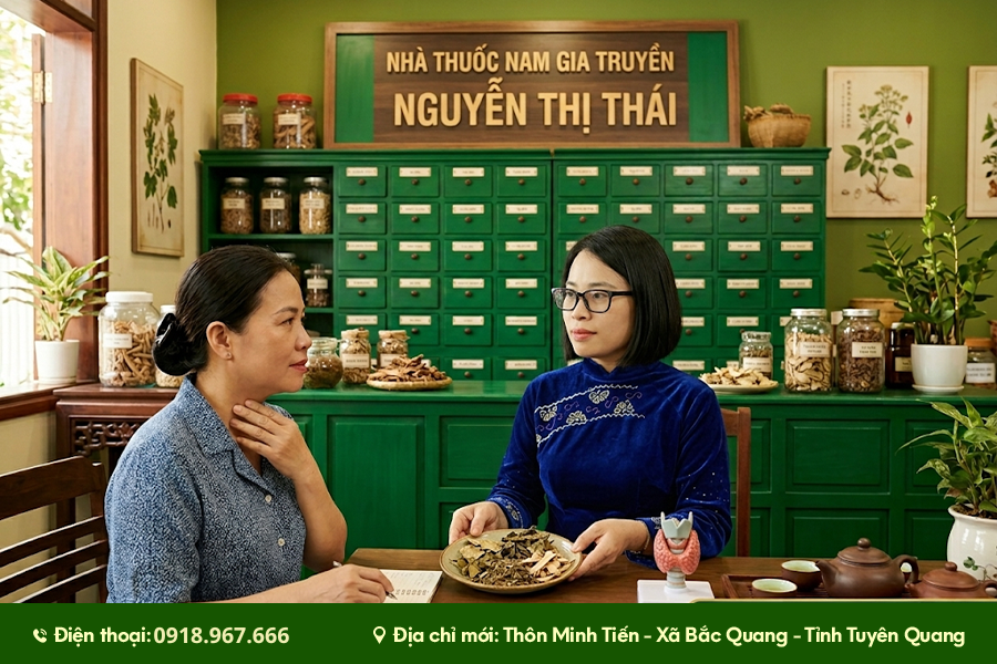 tư vấn thảo dược cho người đang theo dõi u tuyến giáp